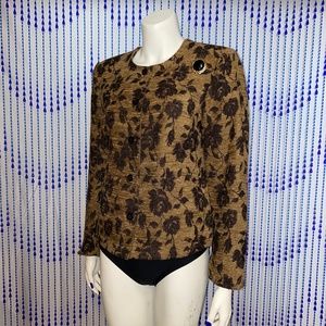 Vintage Floral Pattern Blazer Top